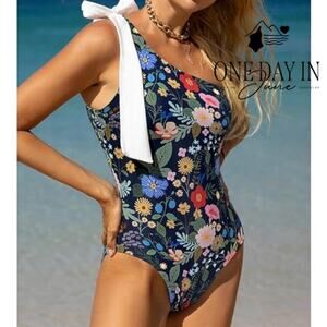 Aleumdr One Shoulder One Piece Swimsuit Size M